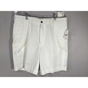 Brooks Brothers Chino Shorts Size 34 Mens White New Regular Pleated Golf Pockets